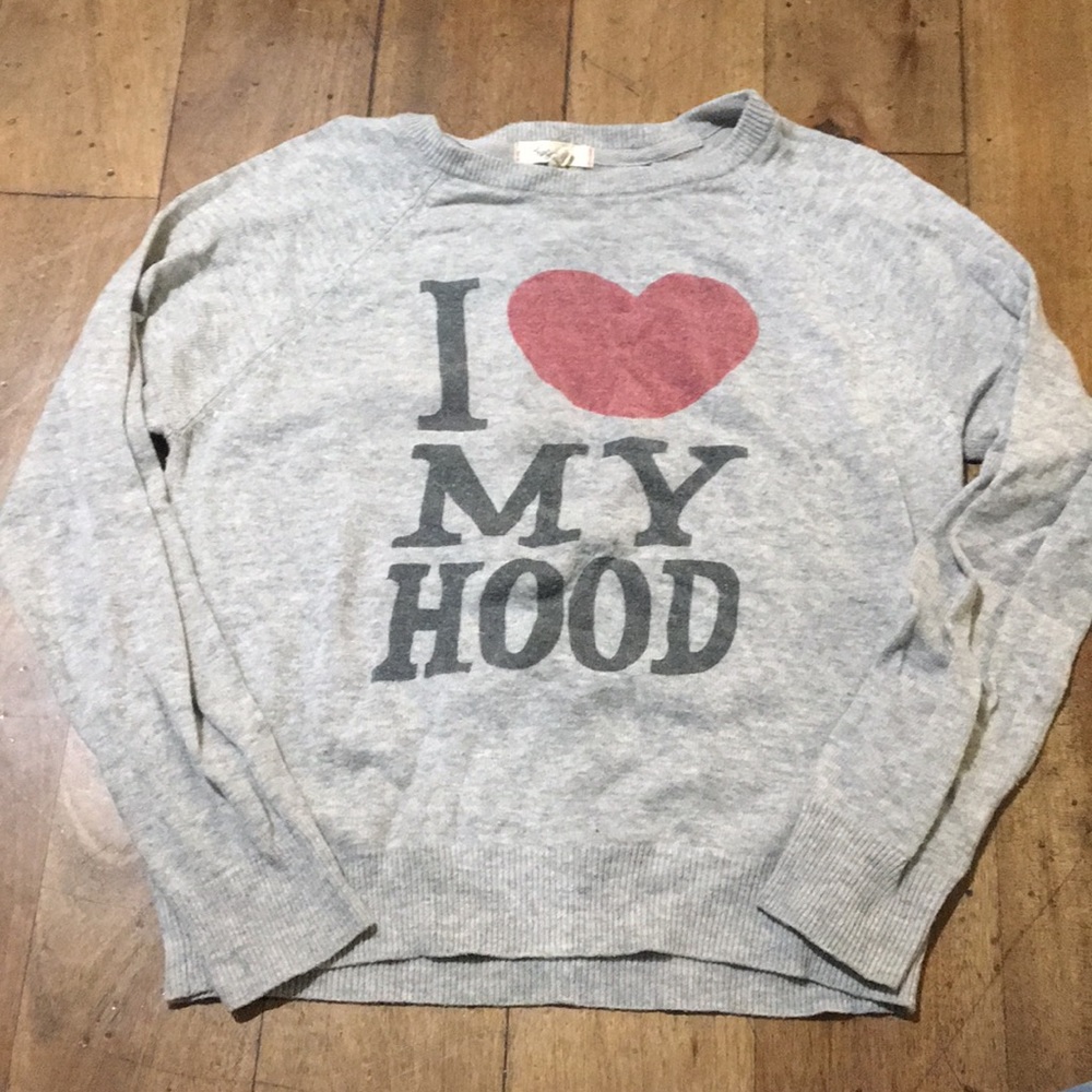 F21 ‘I love my hood’ sweater